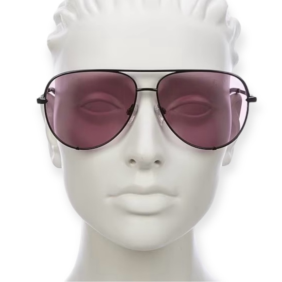 QUAY High Key Sunglasses Black Frame Black Amethyst Lens Aviator Extra Large NWT - Picture 6 of 14